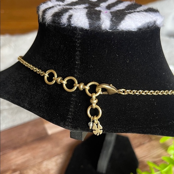 Lucky Brand Gold and Turquoise Feather Necklace - Picture 2 of 5